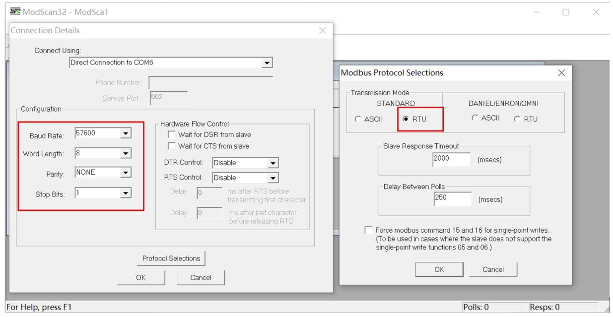 How to use the simulation program (Modscan32) to read the Q1 controller